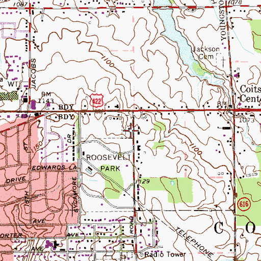 Topographic Map of Pioneer Methodist Cemetery, OH