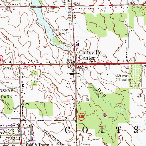 Topographic Map of Saint Rose of Lima Church, OH