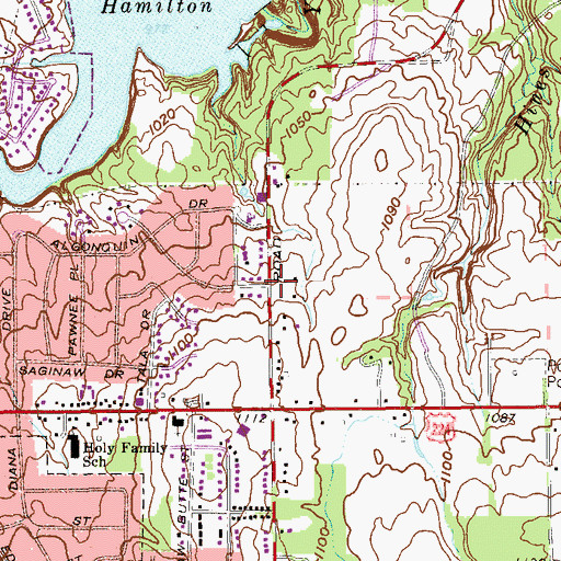 Topographic Map of Gospel Baptist Independent Church, OH