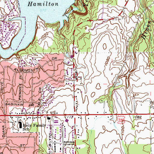 Topographic Map of Gospel Baptist School, OH