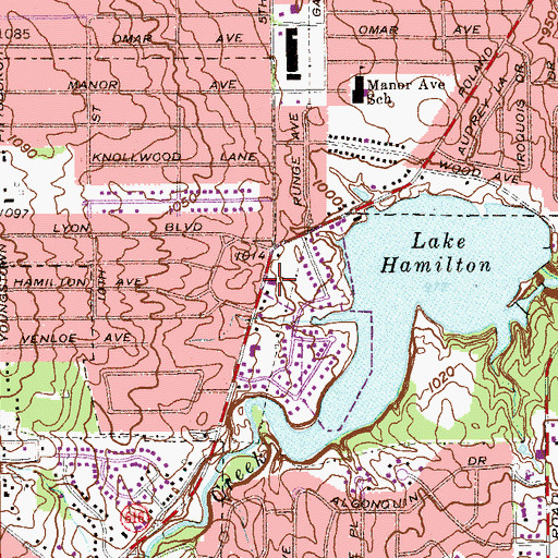 Topographic Map of Church of Christ of Struthers, OH