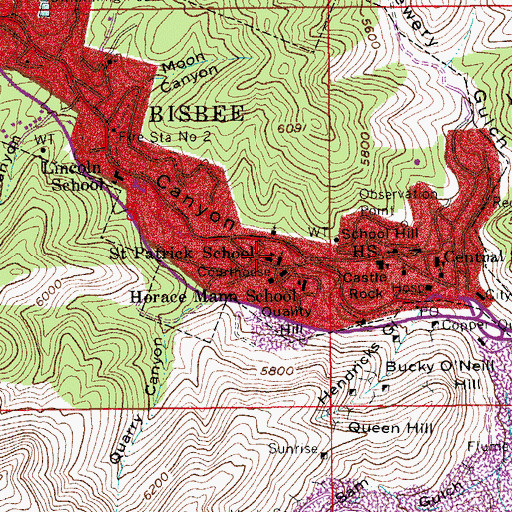 Topographic Map of Saint Patrick School, AZ