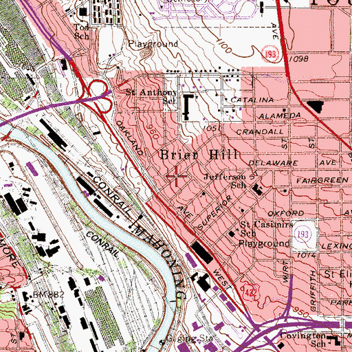 Topographic Map of Antioch Baptist Church, OH