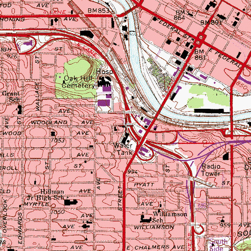 Topographic Map of Apostolic Faith Temple, OH