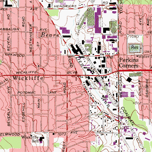 Topographic Map of Bethel Assembly of God Church, OH