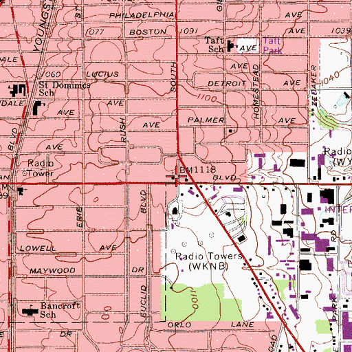 Topographic Map of Bethlehem Lutheran Church, OH