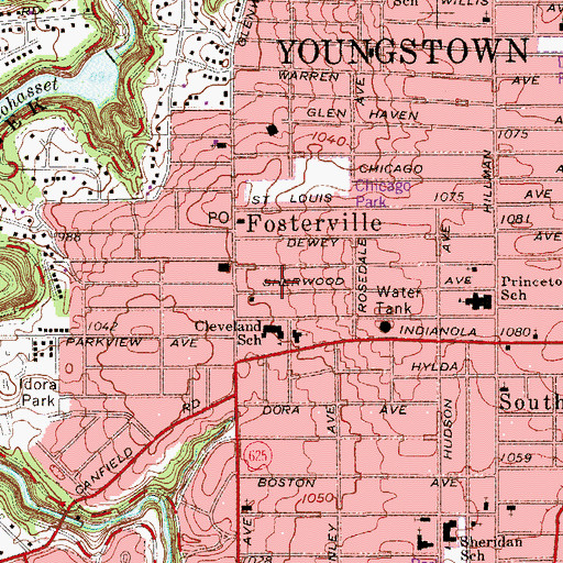 Topographic Map of Beulah Baptist Church, OH