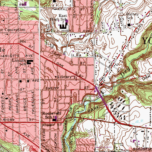 Topographic Map of Bible Baptist Church, OH