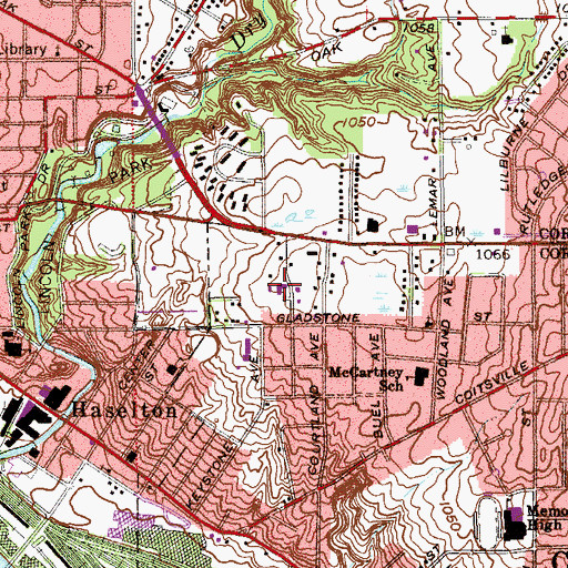 Topographic Map of Bible Baptist Temple, OH