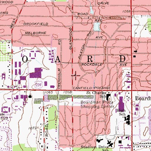 Topographic Map of Boardman Church of the Nazarene, OH