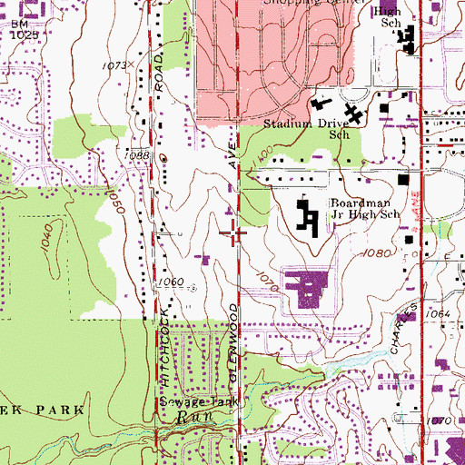 Topographic Map of Boardman Seventh Day Adventist Church, OH