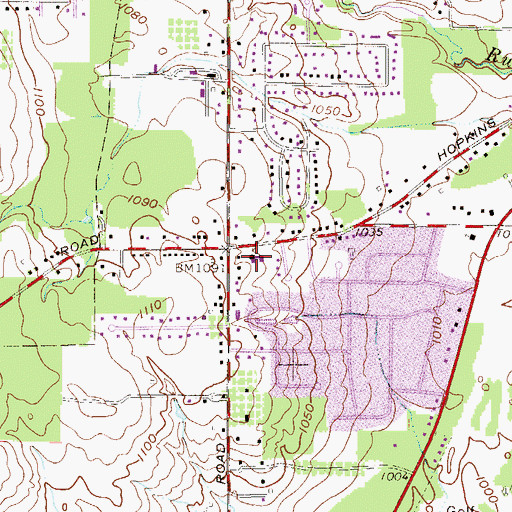 Topographic Map of Calvary Baptist Church, OH