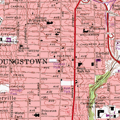 Topographic Map of Calvary Christian Academy, OH