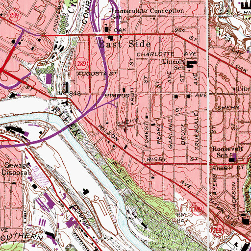 Topographic Map of Canaan Missionary Baptist Church, OH