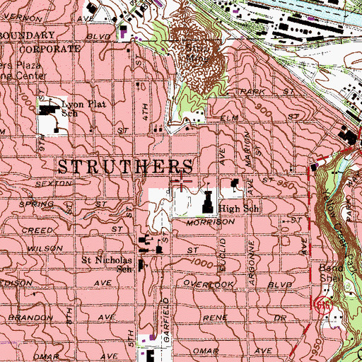 Topographic Map of Christ Lutheran Church, OH