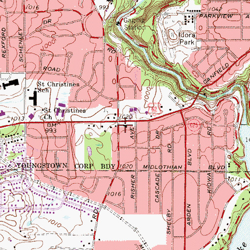 Topographic Map of Christ Presbyterian Church, OH