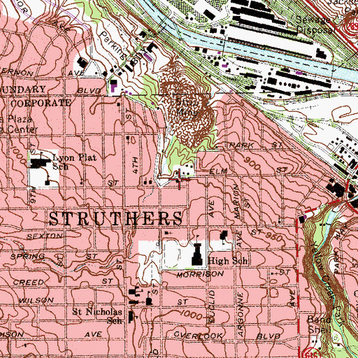 Topographic Map of Church of God, OH