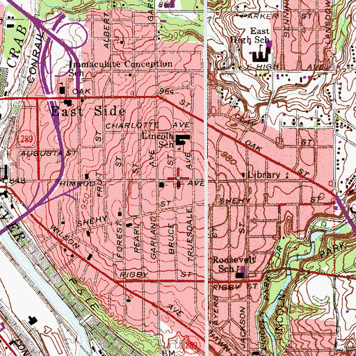 Topographic Map of Church of God, OH