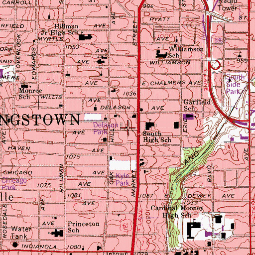 Topographic Map of Church of God and True Holiness, OH