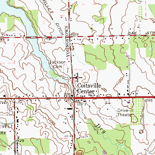 Topographic Map of Coitsville Presbyterian Church, OH