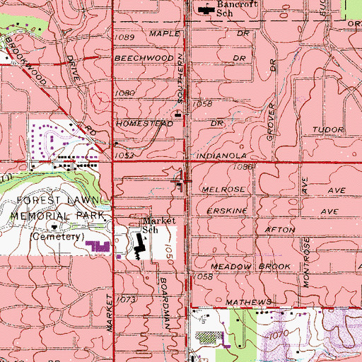 Topographic Map of Evangel Baptist Church, OH