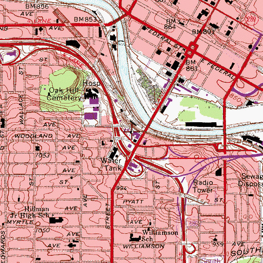 Topographic Map of Fields Memorial Church, OH