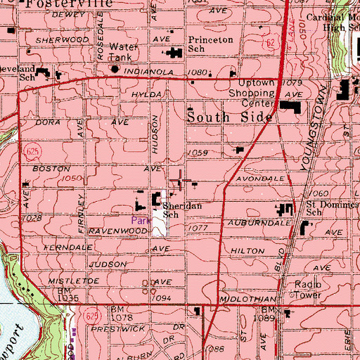 Topographic Map of Full Gospel Miracle Church, OH