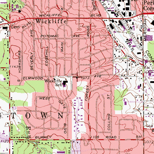 Topographic Map of Galilee Baptist Church, OH