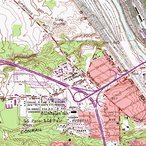 Topographic Map of Gethsemane Baptist Church, OH