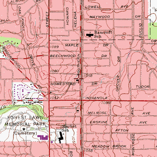 Topographic Map of Good Hope Lutheran Church, OH
