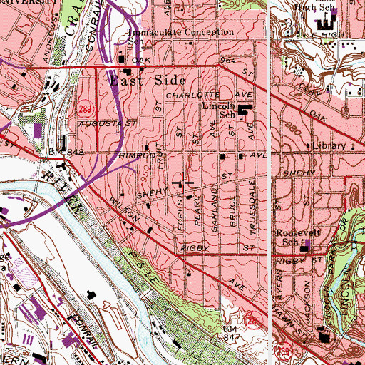 Topographic Map of Holy Temple Church, OH