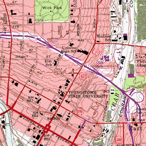Topographic Map of Holy Trinity Romanian Orthodox Church, OH
