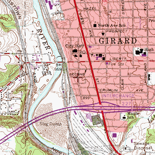 Topographic Map of Hope Baptist Church, OH