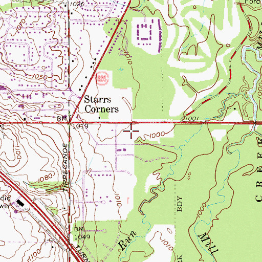Topographic Map of Huntington Woods Mall Shopping Center, OH