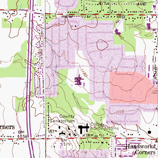 Topographic Map of Leonard Kirtz School, OH