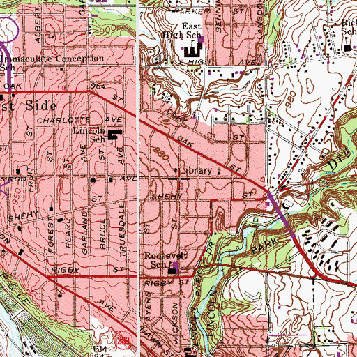 Topographic Map of Lighthouse Ministries Church, OH