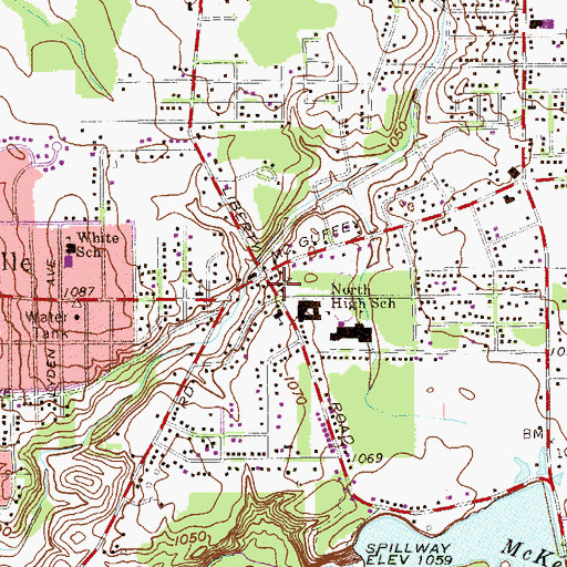 Topographic Map of Lincoln Christian Church, OH