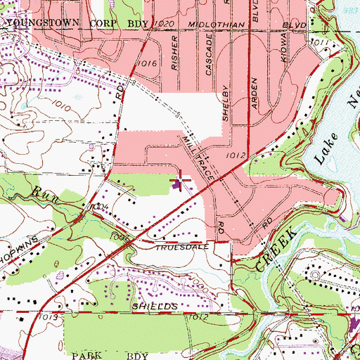 Topographic Map of Lockwood United Methodist Church, OH