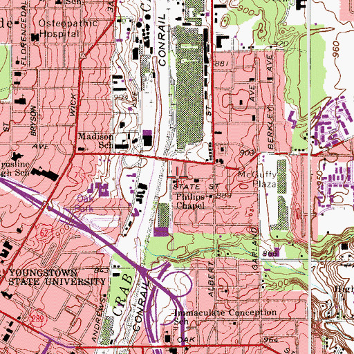 Topographic Map of Morning Star Baptist Church, OH