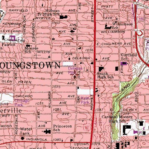 Topographic Map of Mount Calvary Christian Academy of Higher Learning, OH