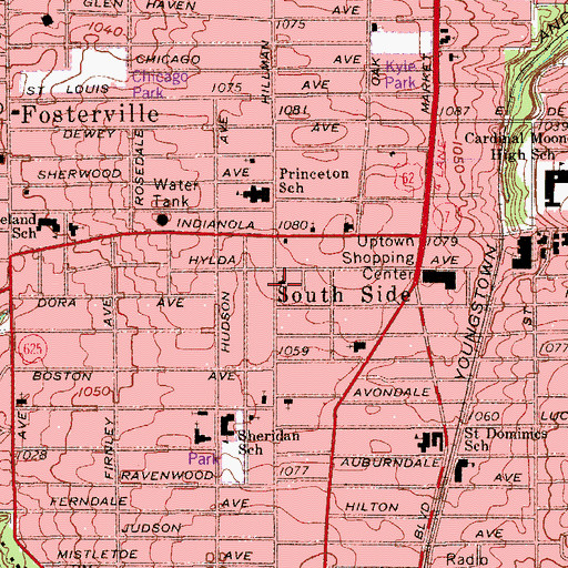 Topographic Map of Mount Gilead Baptist Church, OH