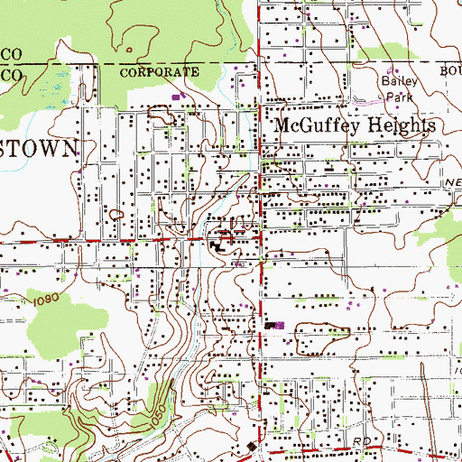 Topographic Map of Mount Vernon Baptist Church, OH