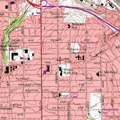 Topographic Map of Nativity of Christ Orthodox Church, OH
