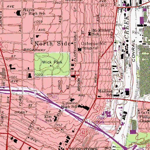 Topographic Map of Nevels Temple Church of God in Christ, OH