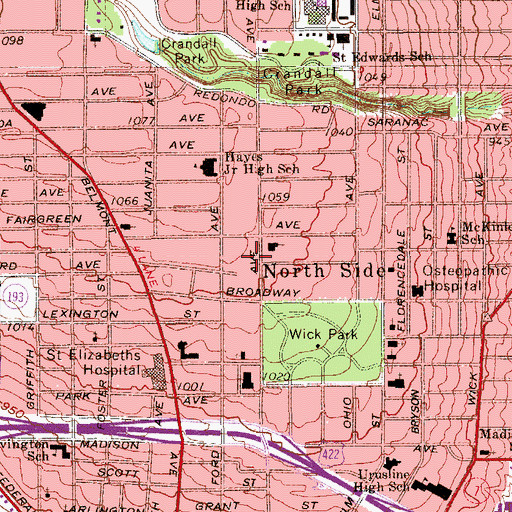 Topographic Map of North Branch Library, OH