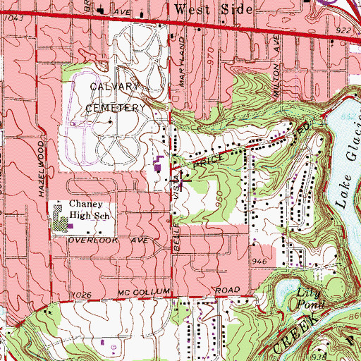 Topographic Map of Our Lady Comforter of the Afflicted Church, OH
