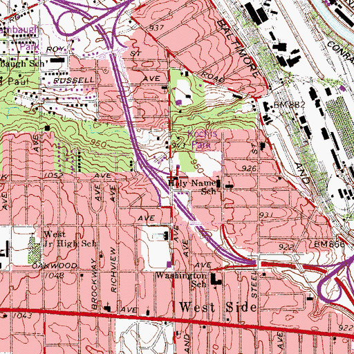 Topographic Map of Our Lady of Hungary Roman Catholic Church, OH