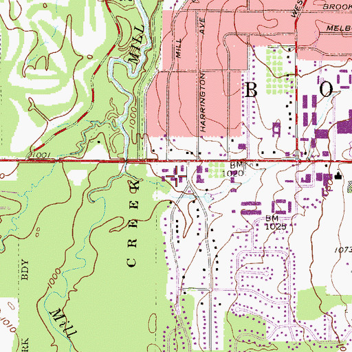 Topographic Map of Parkside Place Shopping Center, OH