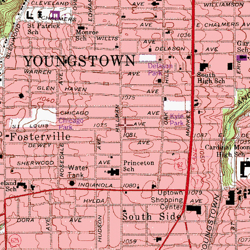 Topographic Map of Peoples Chapel Mission, OH