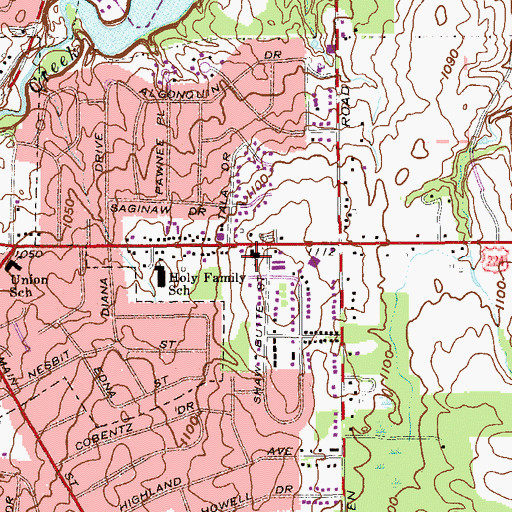 Topographic Map of Prince of Peace Lutheran Church, OH